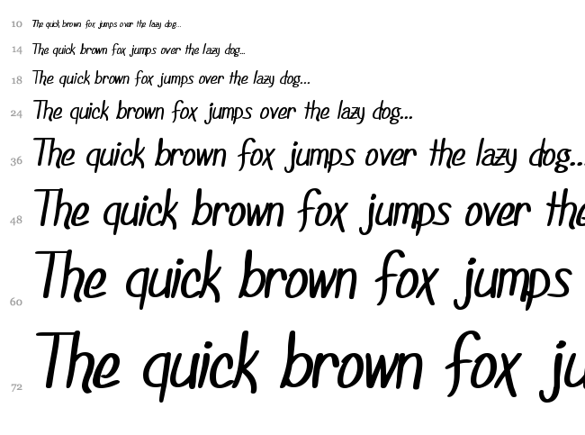 SF Foxboro Script font waterfall